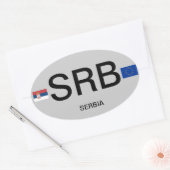 Servië* Euro-achtige ovalseticker Ovale Sticker (Envelop)