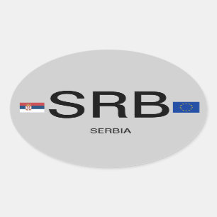 Servië* Euro-achtige ovalseticker Ovale Sticker