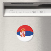 Servië Fisheye Vlag Magneet (Insitu (Vaatwasser))