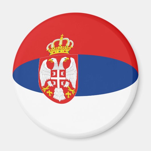 Servië Fisheye Vlag Magneet (Voorkant)