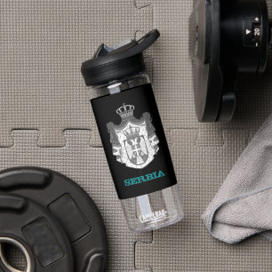 Servië Fitness en Servisch wapen / vlag Waterfles