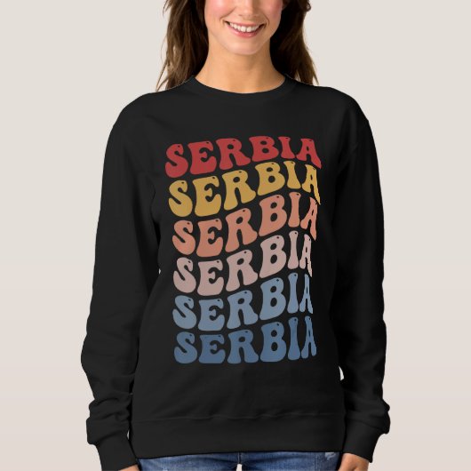 Servië Groovy Retro Servisch Trui (Voorkant)