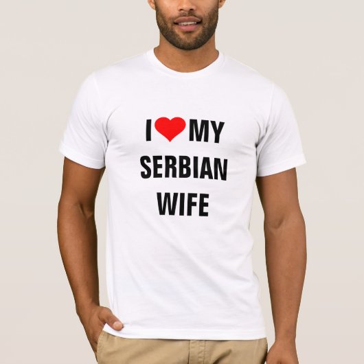 Servië: Ik hou van mijn Servische vrouw T-shirt (Voorkant)