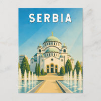 Servië Illustratie Reis Kunst Vintage
