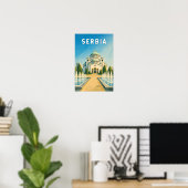 Servië Illustratie Reis Kunst Vintage Poster (Thuiskantoor)
