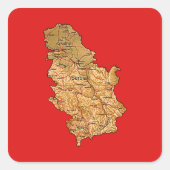 Servië Kaart Sticker (Voorkant)