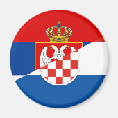 servië - kroatië - halve symbool magneet (Voorkant)