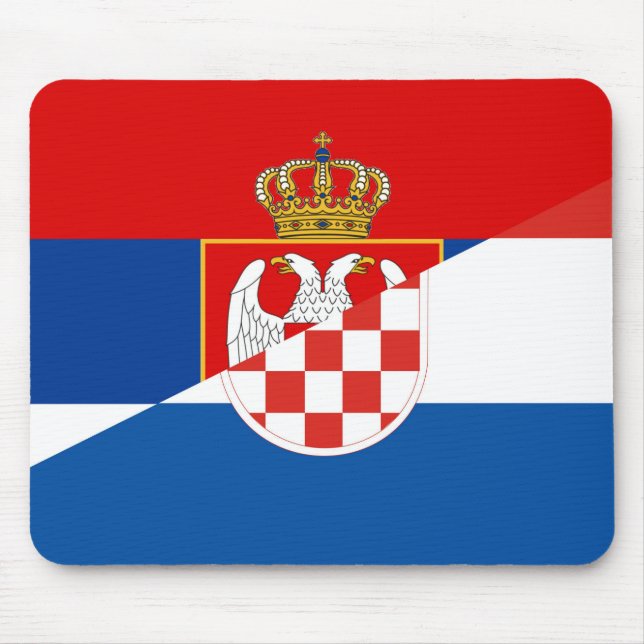 servië - kroatië - halve symbool muismat (Voorkant)