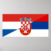 servië - kroatië - halve symbool poster (Voorkant)