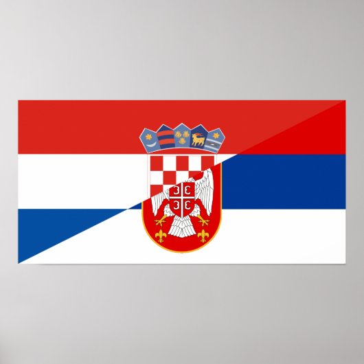 servië - kroatië - halve symbool poster (Voorkant)