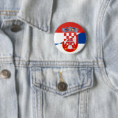 servië - kroatië - halve symbool ronde button 5,7 cm (In situ)