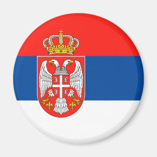 Servië Land Vlag Natie Symbool Naam Tekst Magneet
