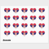 Servië liefde vlag trots hart sticker (Vel)