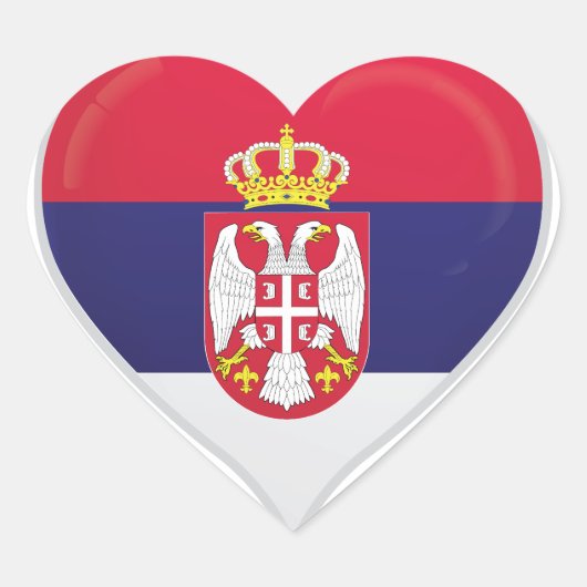 Servië liefde vlag trots hart sticker (Voorkant)