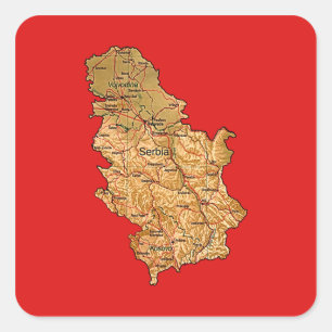Servië Map Sticker