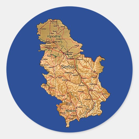 Servië Map Sticker (Voorkant)