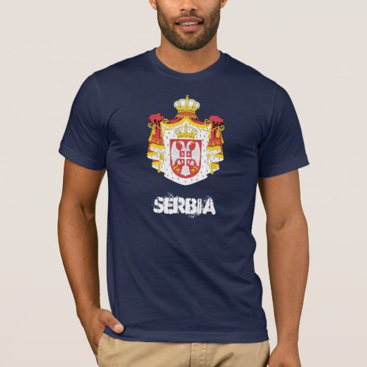 Servië met wapenmantel t-shirt (Voorkant)