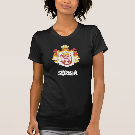 Servië met wapenmantel t-shirt (Voorkant)