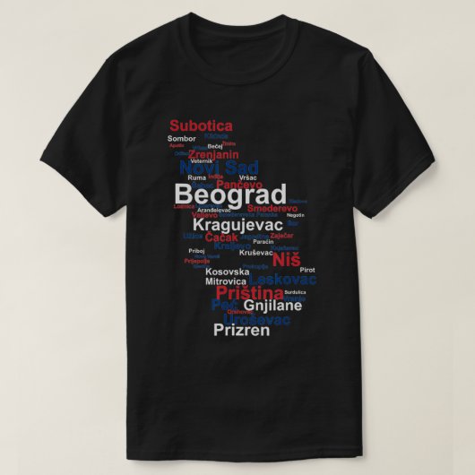 Servië Outline, Srbija, Servische Pride, Joegoslav T-shirt (Design voorkant)
