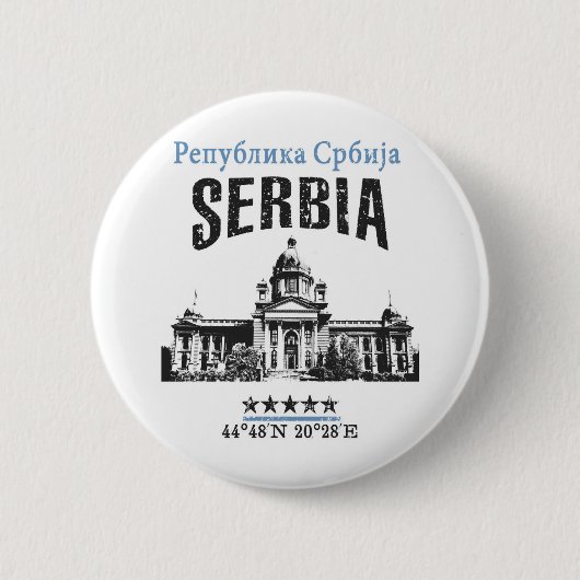 Servië Ronde Button 5,7 Cm (Voorkant)