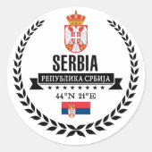 Servië Ronde Sticker (Voorkant)