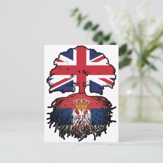 Servië Serbian British UK Verenigd Koninkrijk Briefkaart (Staand voorkant)