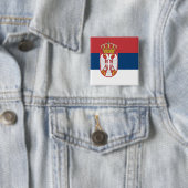 Servië (Servisch) Vlag Vierkante Button 5,1 Cm (In situ)