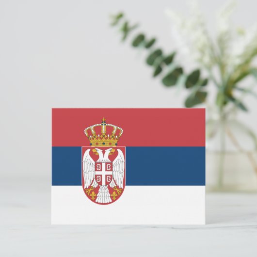 Servië - Servische vlag Briefkaart (Staand voorkant)