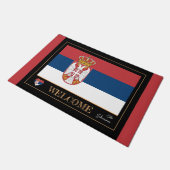 Servië & Servische vlag huis matten / sport Welkom (Schuin)