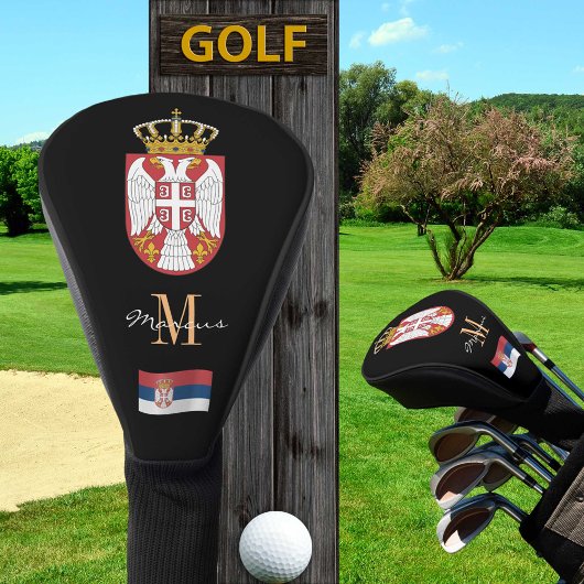 Servië, Servische vlag monogrammed Golf Clubs Hoes Golfheadcover