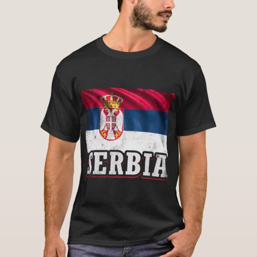 Servië Servische Vlag T-shirt (Voorkant)