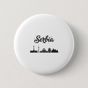 Servië Skyline Reis Vakantie Outfits  Ronde Button 5,7 Cm