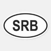 Servië "SRB" Ovale Sticker (Voorkant)