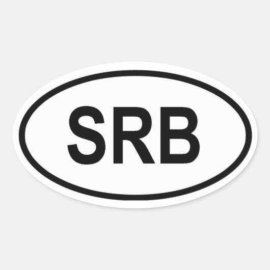 Servië "SRB" Ovale Sticker (Voorkant)