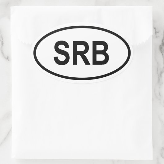 Servië "SRB" Ovale Sticker (Tas)