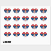 Servië Sticker, Hart, Patriottische Servische Vlag Hart Sticker (Vel)