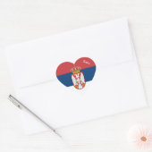 Servië Sticker, Hart, Patriottische Servische Vlag Hart Sticker (Envelop)