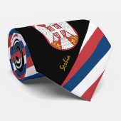 Servië Stripes Stropdas, bedrijf Servische vlag mo Stropdas (Opgerold)