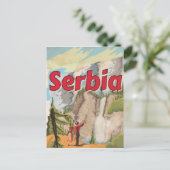 Servië vintage Reisposter Briefkaart (Staand voorkant)