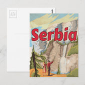 Servië vintage Reisposter Briefkaart (Voorkant / Achterkant)