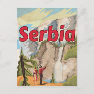 Servië vintage Reisposter Briefkaart