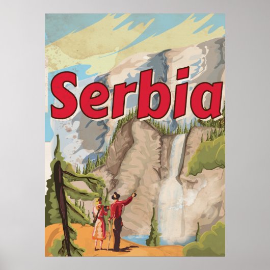 Servië vintage Reisposter Poster (Voorkant)