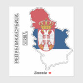 Servië Vlag Charmante Patriottische Kaart Sticker (Vel)