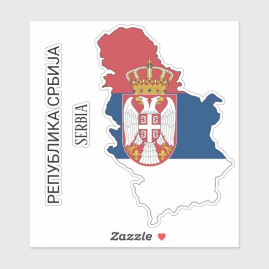 Servië Vlag Charmante Patriottische Kaart Sticker (Vel)