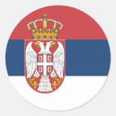 Servië Vlag Classic Ronde Sticker (Voorkant)