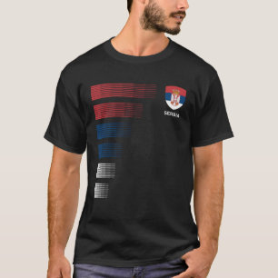 Servië Vlag Embleem Patriottisch Servië Nationale  T-shirt
