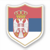 Servië Vlag embleem Patriottische Reizen Sticker (Voorkant)