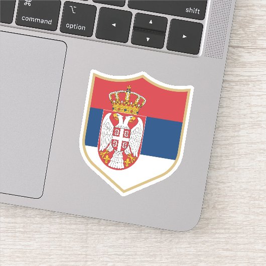Servië Vlag embleem Patriottische Reizen Sticker (Detail)