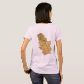 Servië Vlag en Kaart dk T-shirt (Achterkant volledig)