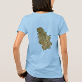 Servië Vlag + Kaart + Tekst T-shirt (Achterkant)